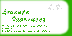 levente vavrinecz business card
